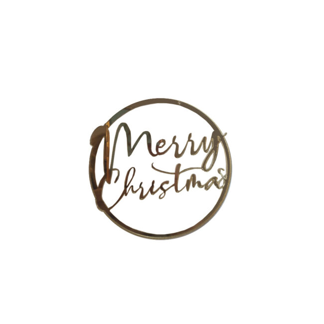 MERRY CHRISTMAS PLEXIGLASS GOLD