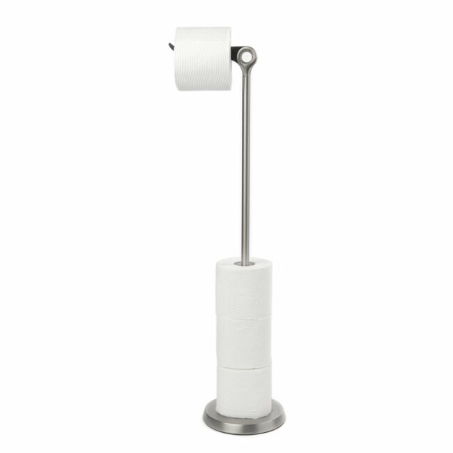 TUCAN TOILET PAPER STAND NICKEL 20.3X20.3X73.7CM