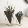 SET OF 2 TRIGG TABLETOP BLACK/BRASS 11X9.8X14.3CM & 15.5X14X20.3CM - Image 3