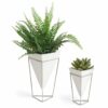 SET OF 2 NICKEL TRIGG TABLETOP WHITE 11X9.8X14.3CM & 15.5X14X20.3CM
