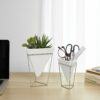 SET OF 2 NICKEL TRIGG TABLETOP WHITE 11X9.8X14.3CM & 15.5X14X20.3CM - Image 2