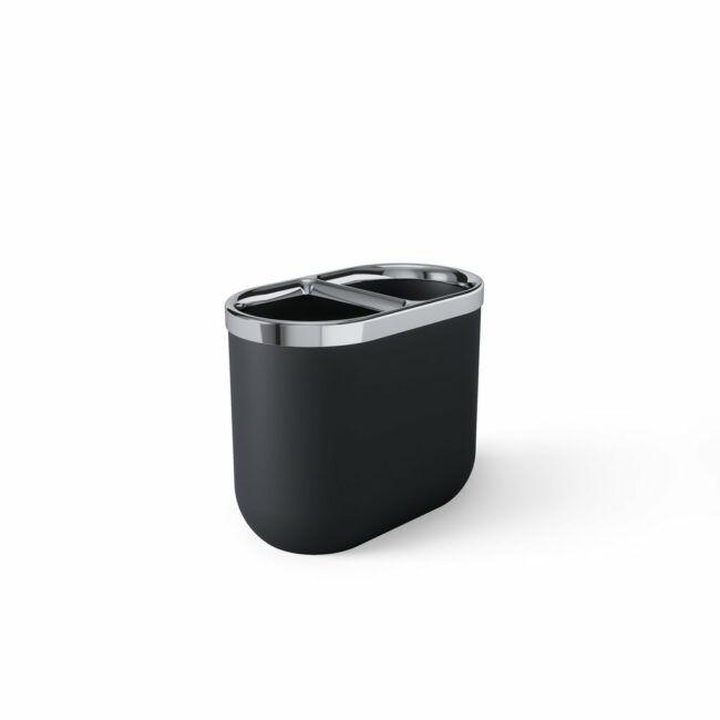 JUNIP TOOTHBRUSH HOLDER CHROME/BLACK 12.7X7.31X10.16CM - Image 3