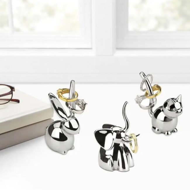 SET OF 3 ZOOLA RING HOLDER CHROME 2.75-4.4X2.5-4.4X7-7.6CM - Image 3