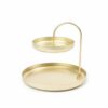 POISE TWO TIERED TRAY BRASS 20.32X18.42CM
