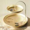POISE TWO TIERED TRAY BRASS 20.32X18.42CM - Image 4