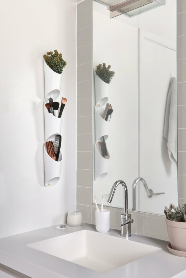 FLORALINK WALL VASE WHITE 10.16X69.22CM 3PCS - Image 3