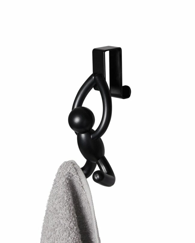 SET OF 2 BUDDY OVER THE DOOR CABINET HOOK SPACE SAVING BLACK 6.2X7.4X12.9CM - Image 2
