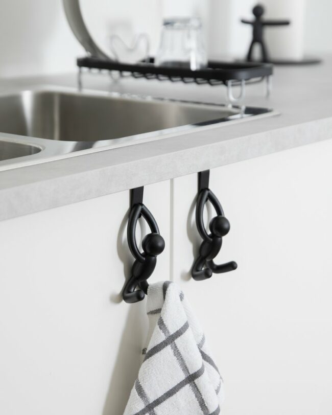 SET OF 2 BUDDY OVER THE DOOR CABINET HOOK SPACE SAVING BLACK 6.2X7.4X12.9CM - Image 4