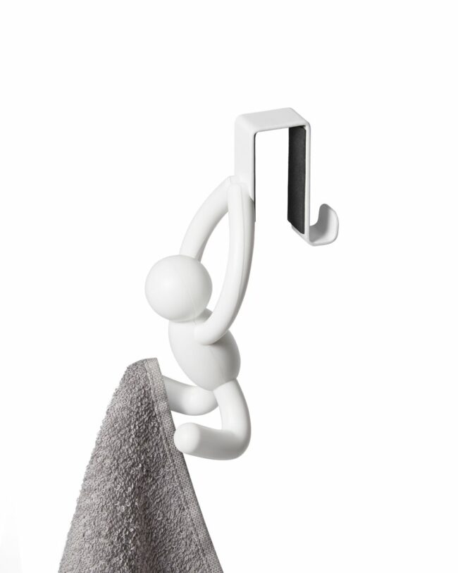 SET OF 2 BUDDY OVER THE DOOR CABINET HOOK SPACE SAVING WHITE 6.2X7.4X12.9CM - Image 2