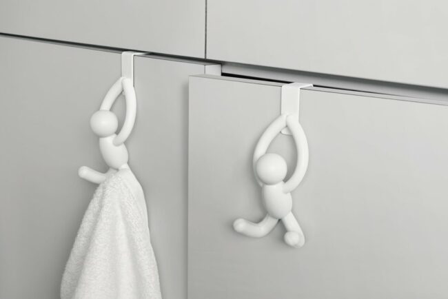 SET OF 2 BUDDY OVER THE DOOR CABINET HOOK SPACE SAVING WHITE 6.2X7.4X12.9CM - Image 4