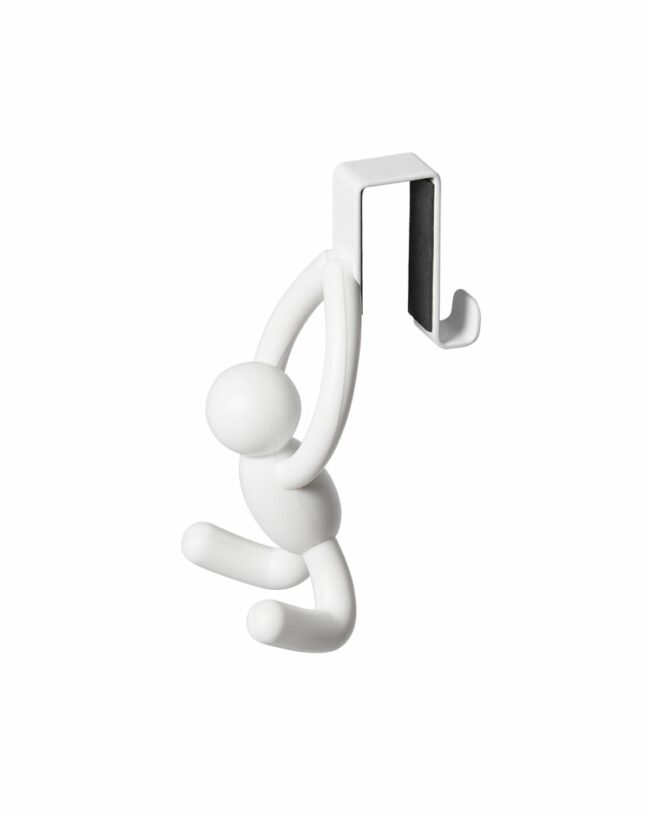 SET OF 2 BUDDY OVER THE DOOR CABINET HOOK SPACE SAVING WHITE 6.2X7.4X12.9CM