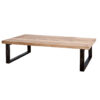 SOLID COFFEE TABLE MANGO BLACK WITH METAL LEG 140X80X45CM