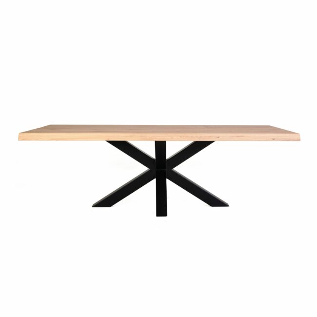 TREE TABLE OAK WITH METAL SPIDER LEG 240X100X77CM