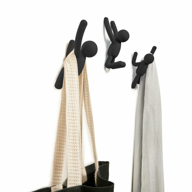 SET OF 3 BUDDY WALL HOOK BLACK 25.4X19.05CM - Image 4