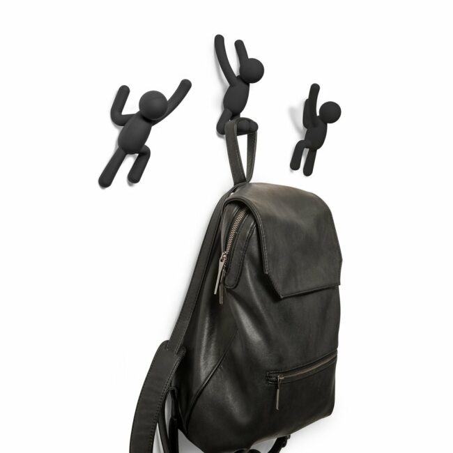 SET OF 3 BUDDY WALL HOOK BLACK 25.4X19.05CM - Image 3