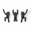 SET OF 3 BUDDY WALL HOOK BLACK 25.4X19.05CM