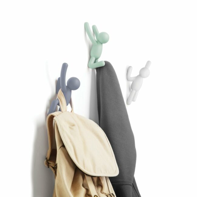 SET OF 3 BUDDY WALL HOOK BLUE/GREEN/WHITE 25.4X19.05CM - Image 3