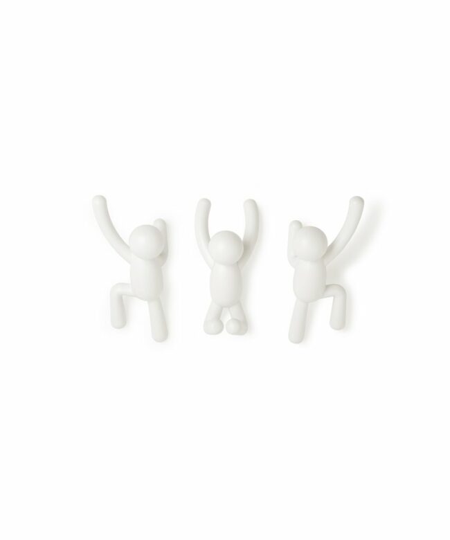SET OF 3 BUDDY WALL HOOK WHITE 25.4X19.05CM - Image 2