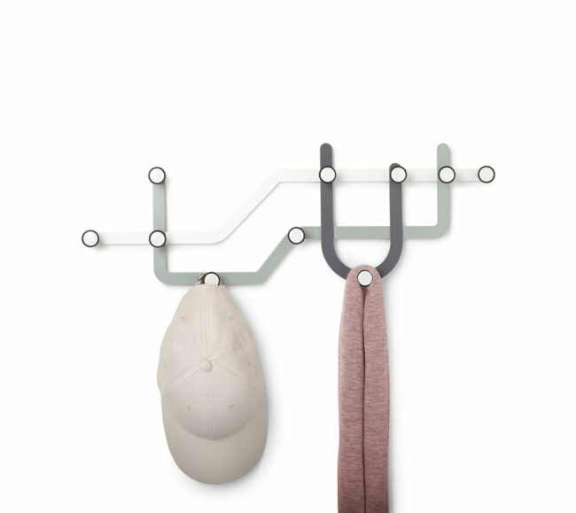 SUBWAY WALL HOOK GREY/WHITE 57.8X3.8X20.3CM - Image 2