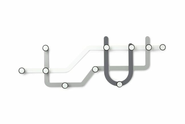 SUBWAY WALL HOOK GREY/WHITE 57.8X3.8X20.3CM