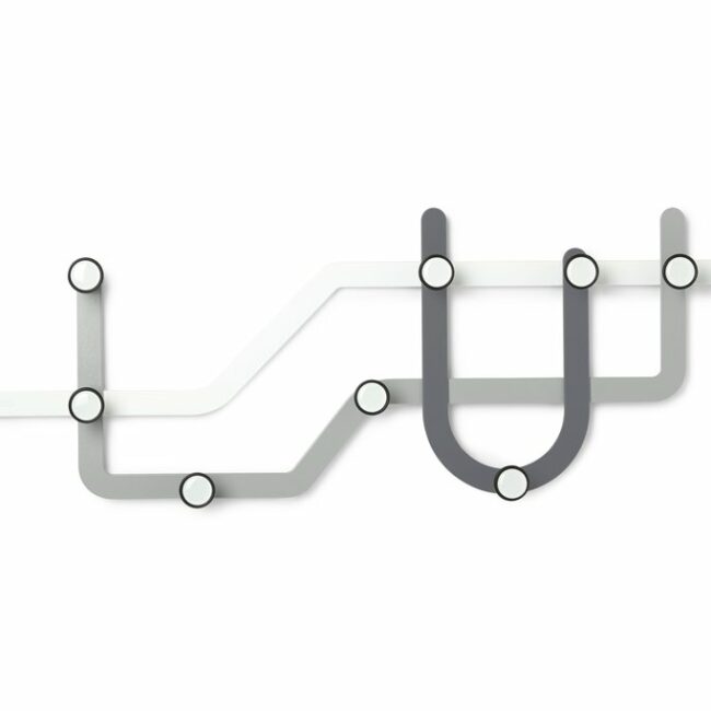 SUBWAY WALL HOOK GREY/WHITE 57.8X3.8X20.3CM