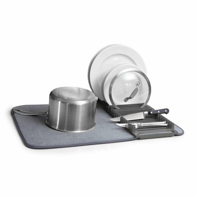 UDRY DRYING MAT DISH DRAINER CHARCOAL 60.96X3.81CMX45.72CM
