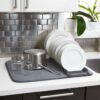 UDRY DRYING MAT DISH DRAINER CHARCOAL 60.96X3.81CMX45.72CM - Image 4