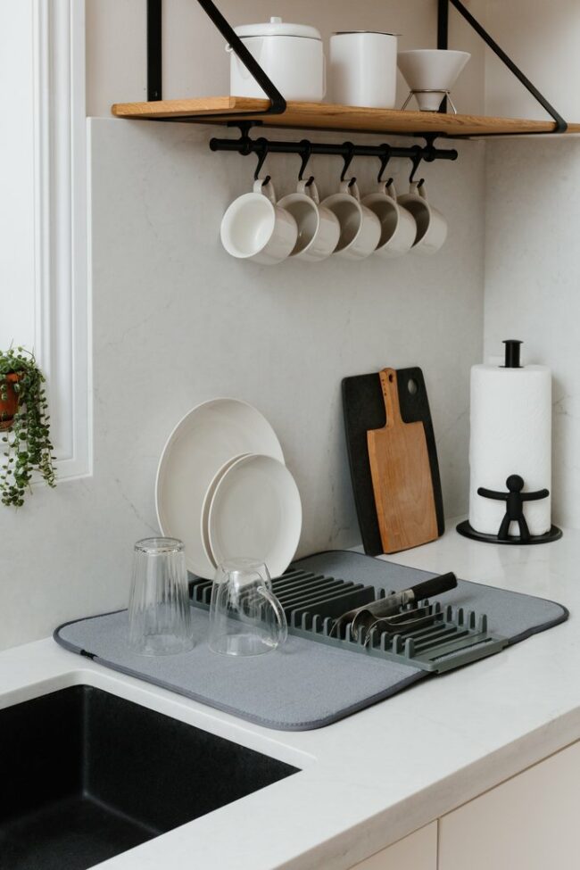 UDRY DRYING MAT DISH DRAINER CHARCOAL 60.96X3.81CMX45.72CM - Image 5