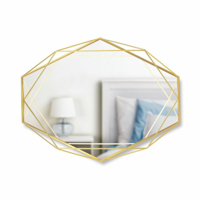 PRISMA MIRROR CLEAR BRASS 56.5X42.5X8.3CM