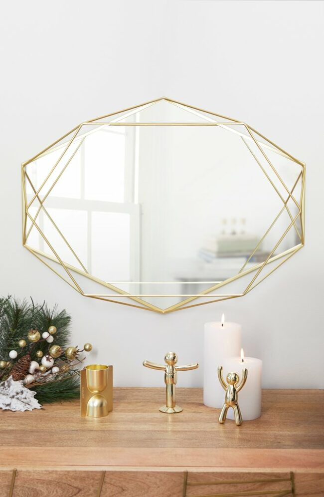 PRISMA MIRROR CLEAR BRASS 56.5X42.5X8.3CM - Image 4