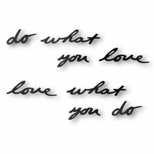 SET OF 8 'DO WHAT YOU LOVE' MANTRA WALL DECOR BLACK 31.75X6.99X1.27CM