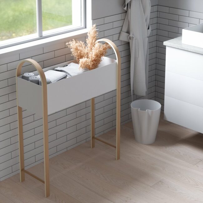 BELLWOOD STORAGE/PLANTER WHITE/NATURAL 29X89X72CM - Image 4