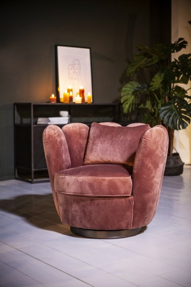 ARMCHAIR MARIA PINK VELVET 83X77X75CM - Image 2