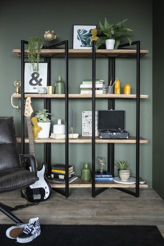BOOKCASE EDDY HIGH NATURAL 160X44X180CM - Image 5