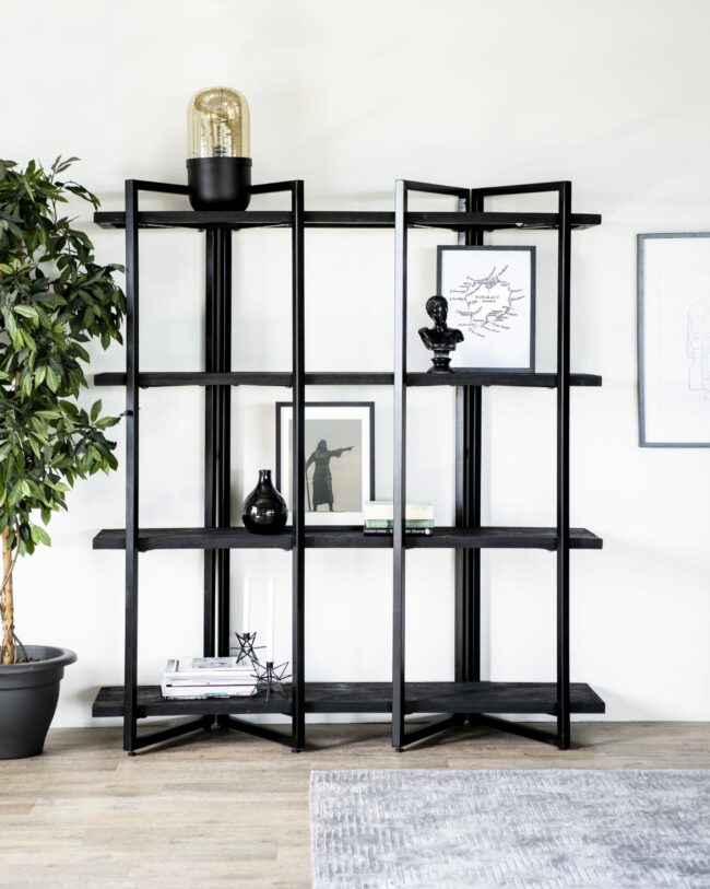 BOOKCASE EDDY HIGH BLACK 160X44X180CM - Image 3