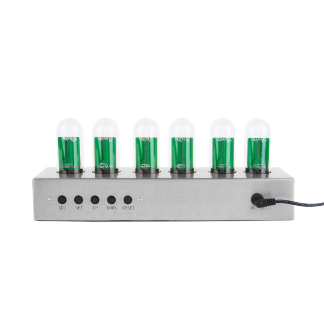 TABLE CLOCK CATHODE STEEL BASE WHITE/LED 28X7,5X11CM - Image 3