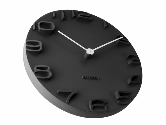 WALL CLOCK ON THE EDGE BLACK WHITE CHROME D:42CM - Image 3