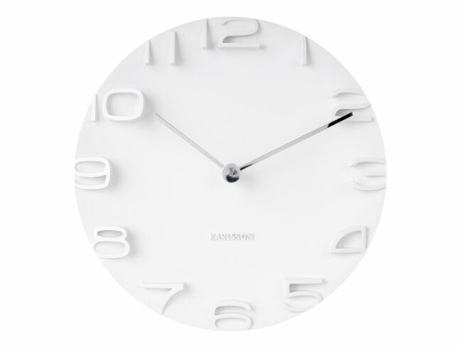 WALL CLOCK ON THE EDGE WHITE WHITE CHROME D:42CM