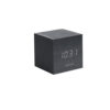 ALARM CLOCK MINI CUBE BLACK VENEER WHITELED 8X8X8CM