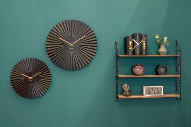 WALL CLOCK SENSU STEEL BLACK 40CM - Image 4