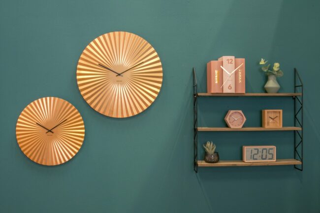 WALL CLOCK SENSU XL STEEL GOLD 50CM - Image 4