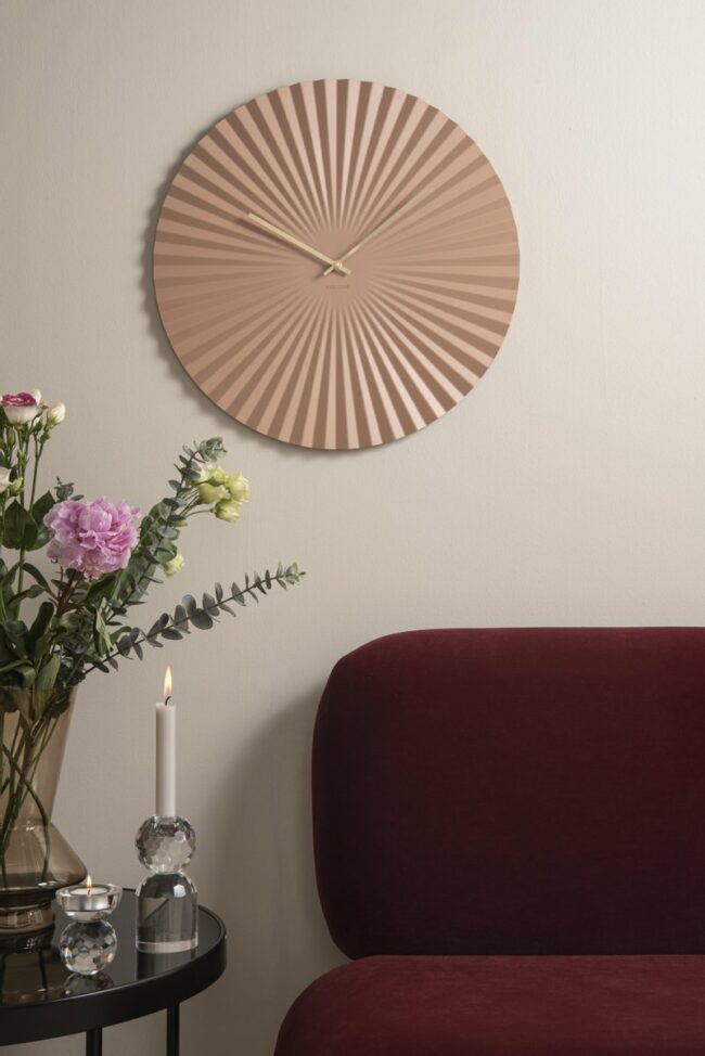 WALL CLOCK SENSU XL STEEL PINK 50CM - Image 5