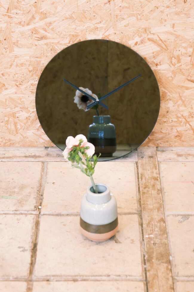 WALL CLOCK MIRAGE BLACK GLASS MIRROR 40X3CM - Image 3