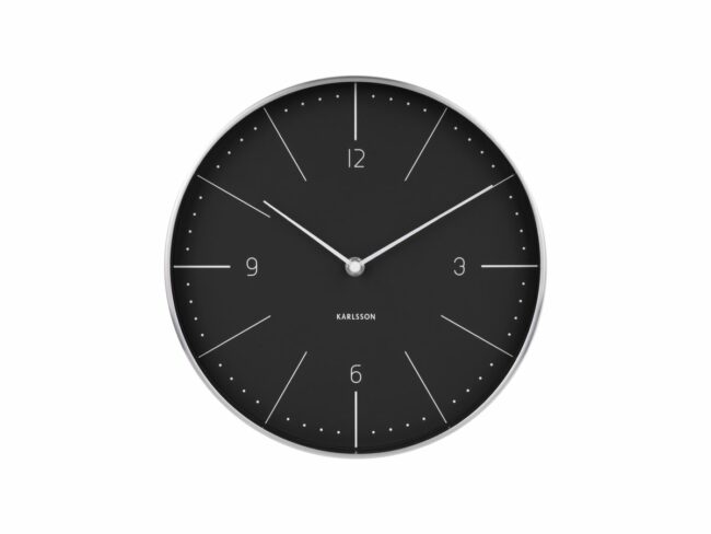 WALL CLOCK NORMAN NUMBERS BLACK 27.5X5CM