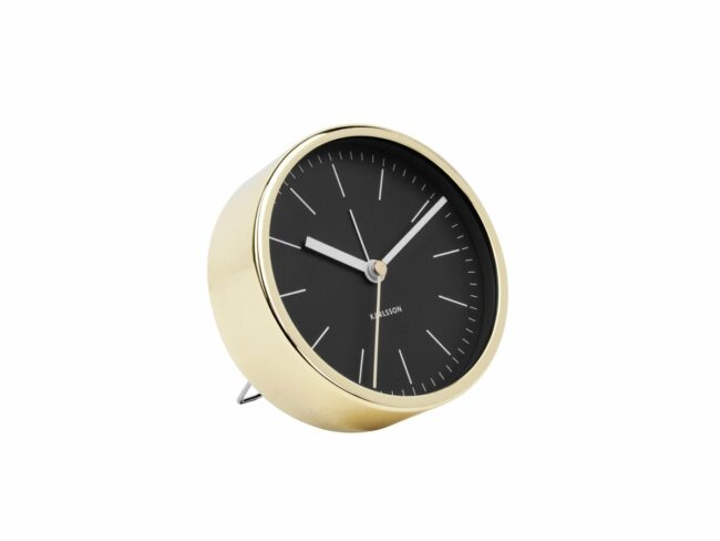 ALARM CLOCK MINIMAL BLACK/GOLD CASE D10CM