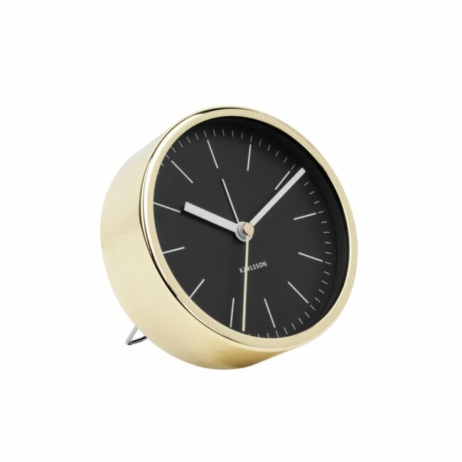 ALARM CLOCK MINIMAL BLACK/GOLD CASE D10CM