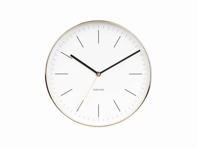 WALL CLOCK MINIMAL WHITE/GOLD D:27.5 H:5CM