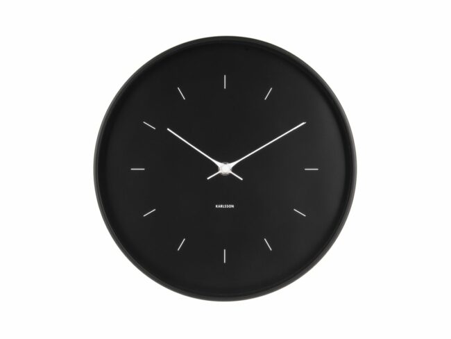 WALL CLOCK BUTTERFLY HANDS BLACK 27.5CM