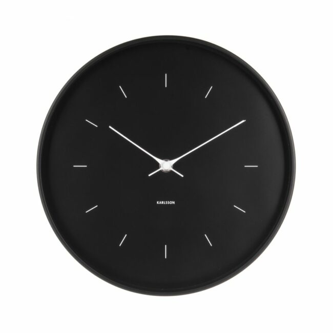 WALL CLOCK BUTTERFLY HANDS BLACK 27.5CM