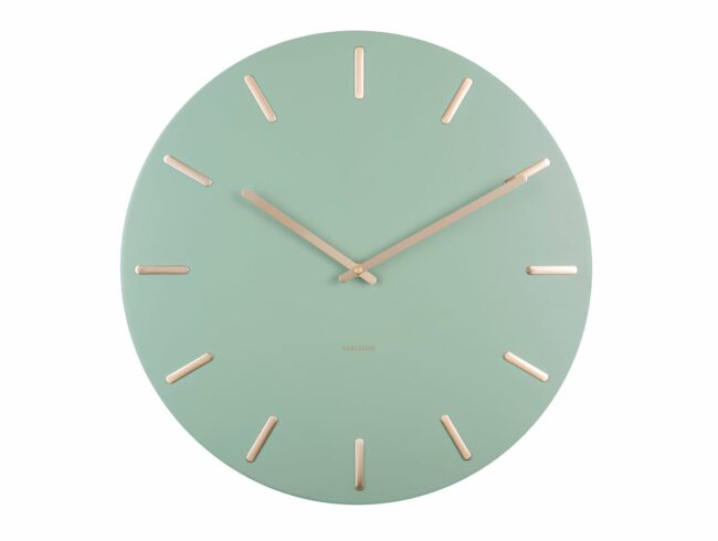 WALL CLOCK CHARM JADE GREEN/GOLD D:45 H:3.5CM